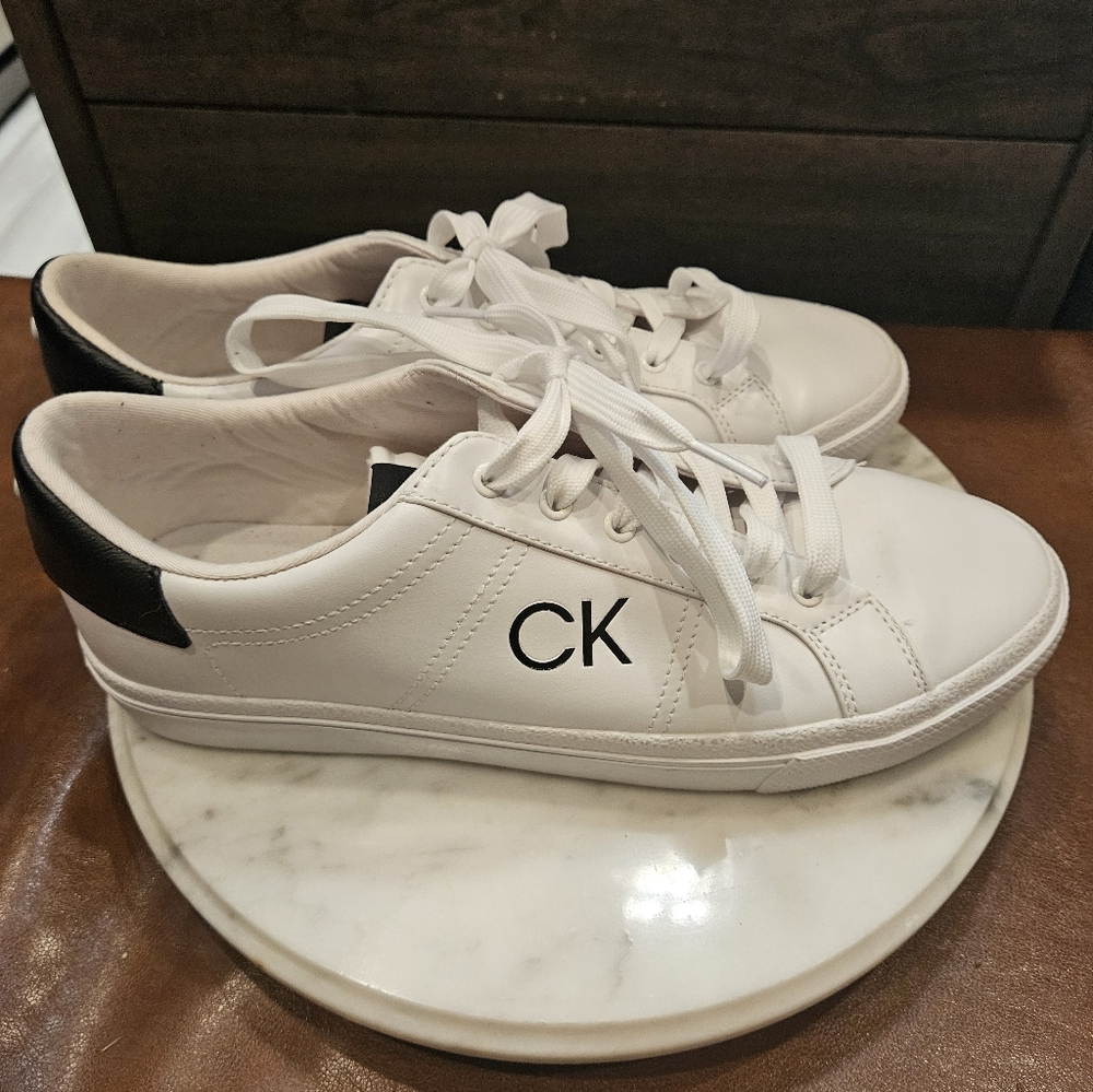 Calvin Klein CMGIANO-R Sneakers, Synthetic Upper, White, US Men's 11 M